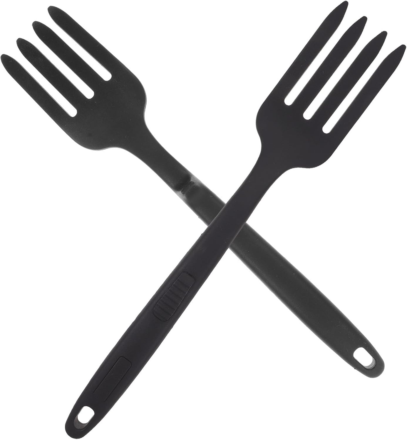 2pcs Large Silicone Pasta Fork for Cooking, Black Kitchen Utensil