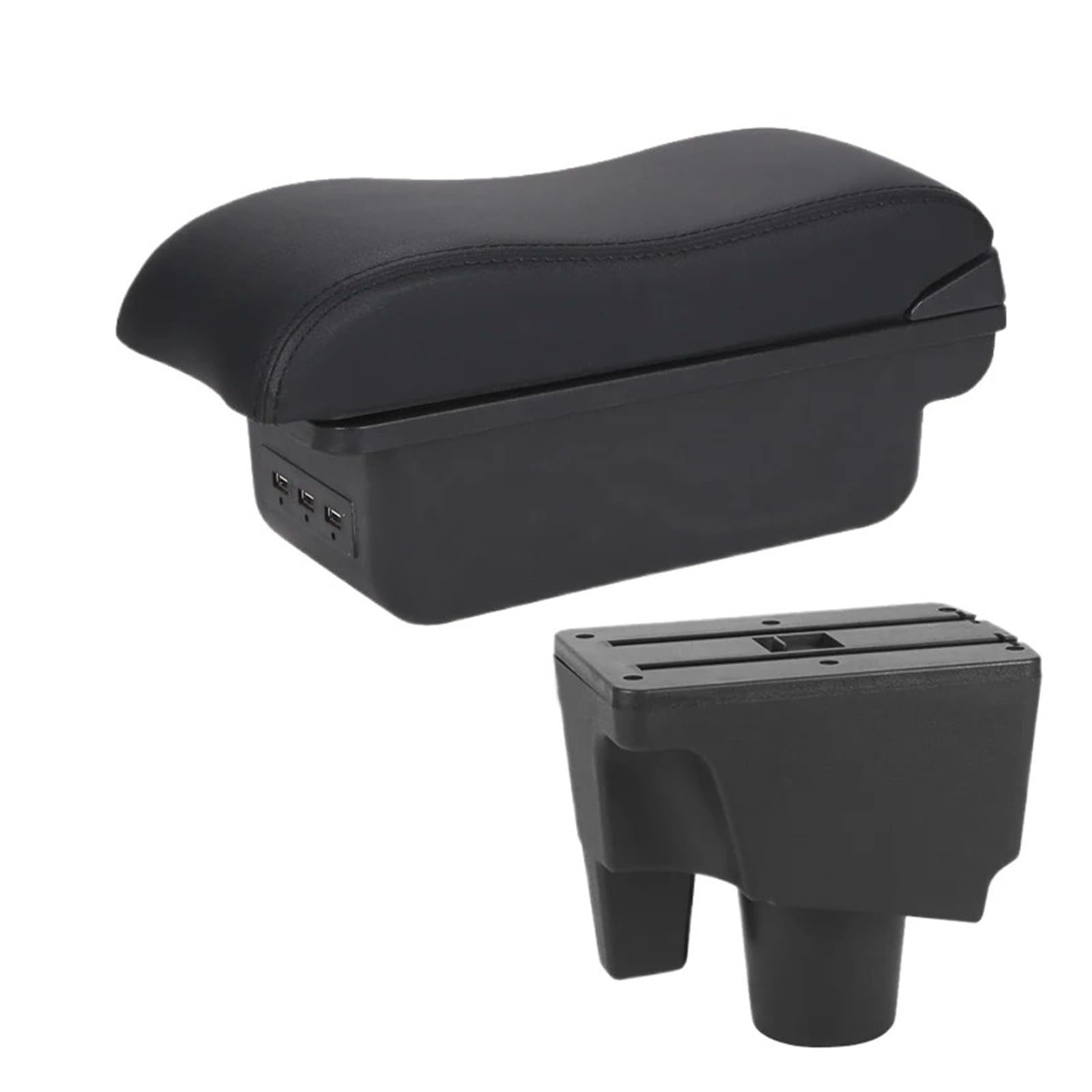 UMDJJU For Toyota For Aqua For Prius C Car Armrest Storage Box Retrofit Parts Interior Accessories Car Centre Console Armrest Box(B2 Black line 3USB)