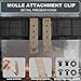 YPELUDRE Molle Attachment Clips with Mounting Hardware for Vests, Backpacks, Pouches, Locking Belt Clips Khaki (2 Pack)