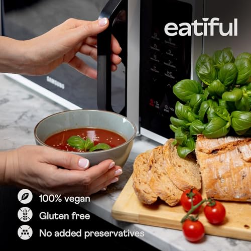 Image of EATIFUL Organic Tomato Soup, Ready To Eat Vegan Plant Based Creamy Tomatoes Soup, No Added Preservatives, Gluten Free, NON GMO, 14.1 Ounce (Pack of 3)