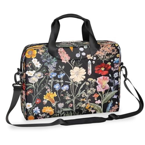 Maletín retro con estilo floral para laptop 13-16 pulgadas miniatura 1
