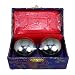 nakw88 2pcs Baoding Bolas Dedo Ejercicio Antiestrés Plata Cuidado Salud Fuerza, Chino...