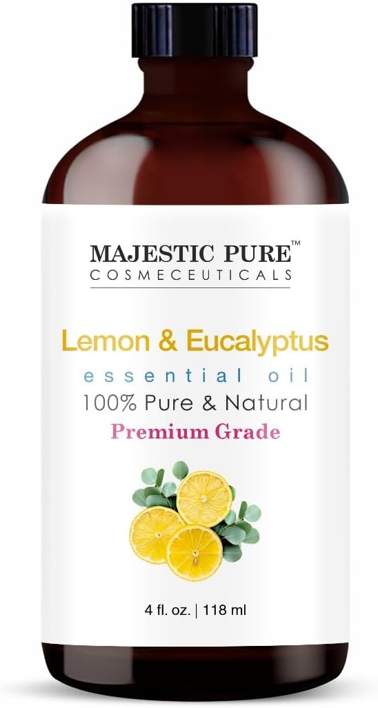Majestic Pure Lemon Eucalyptus Essential Oil for Diffuser - 4 Fl Oz