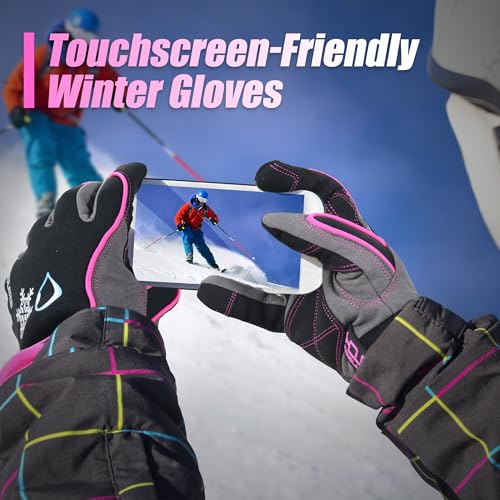 Image of HANDLANDY Winter Work Gloves, 3M Thinsulate Waterproof Insulated Gloves, Warm Ski Glove for Shoveling Snow Outdoor, Gifts for Women