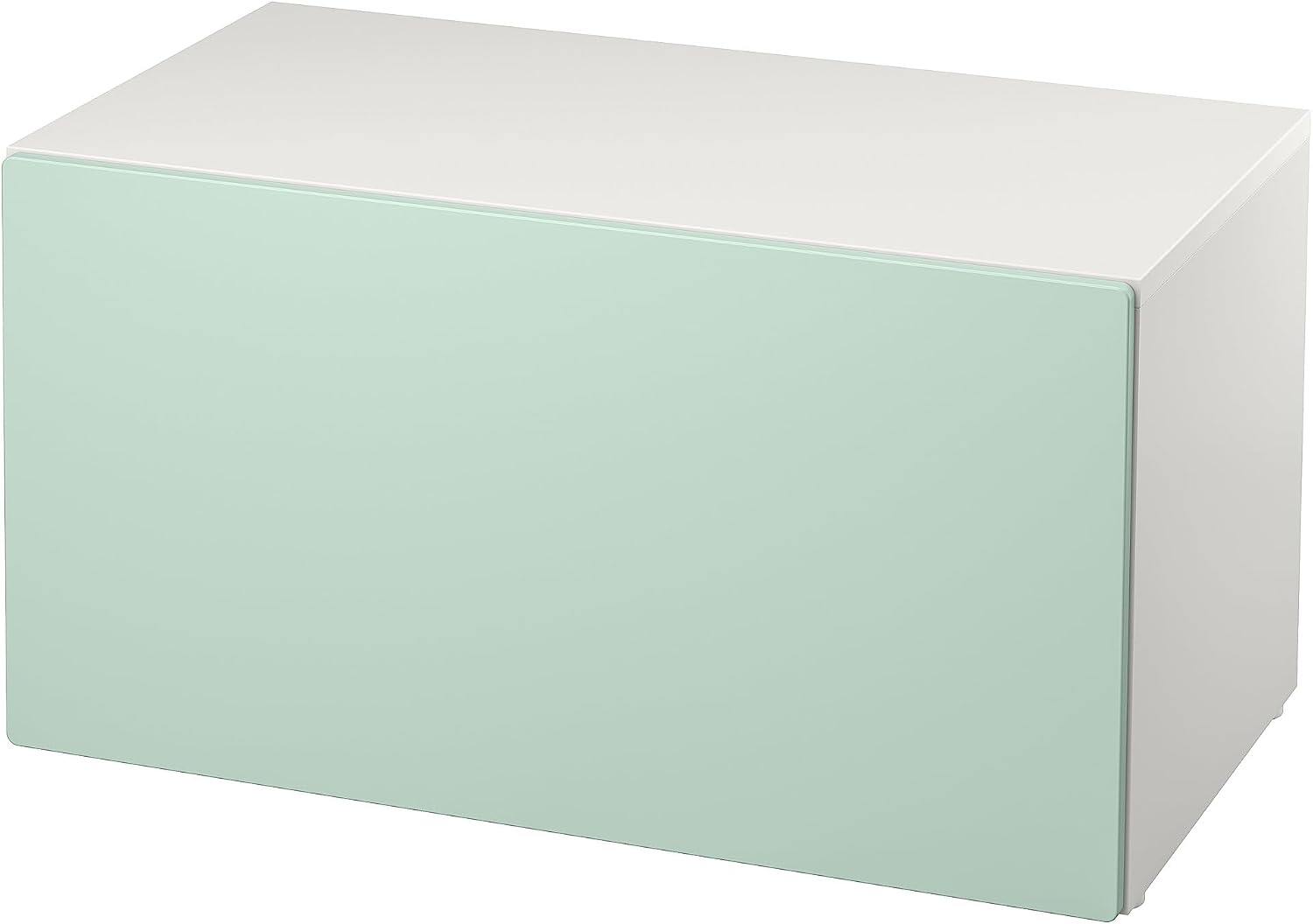 ProTuning SMÅSTAD Bench with toy storage, white/light green, 90x52x48 cm