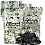 Alderline Lumpwood Charcoal BBQ - Smokeless & Flavor-Enhancing, Quick-Light, Sustainable, Grills & Cooking Styles - 5-20cm Pieces 50L Bag - Restaurant Grade Charcoal (200L)