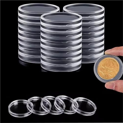 Capsulas Plásticas Transparentes para Monedas 100 pzs 25mm miniatura 1