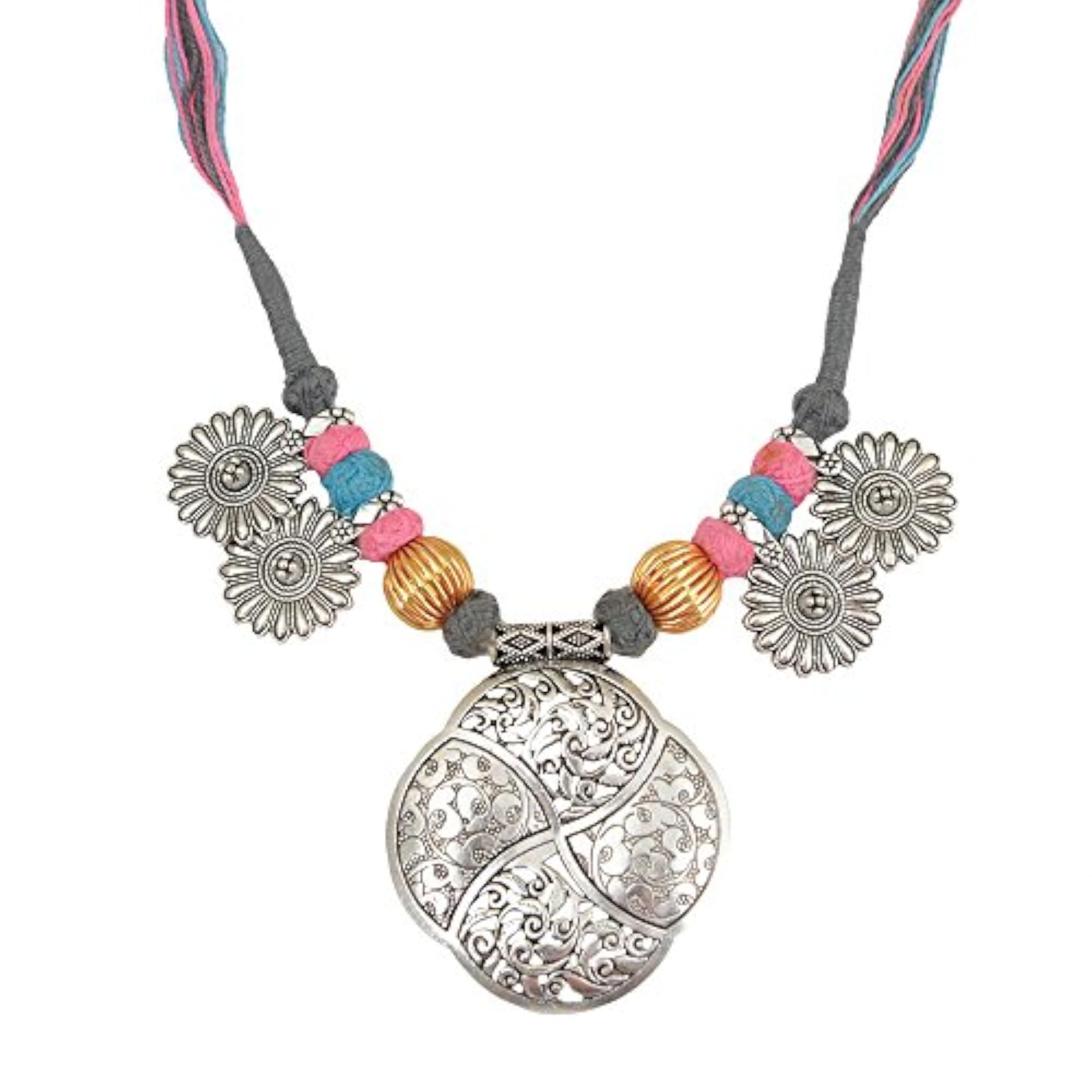 Handmade Tribal Necklace with Cowrie Shell and Beads