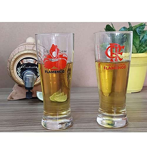 Jogo Flamengo de 2 Copos de Chopp Lager 300 ml UN