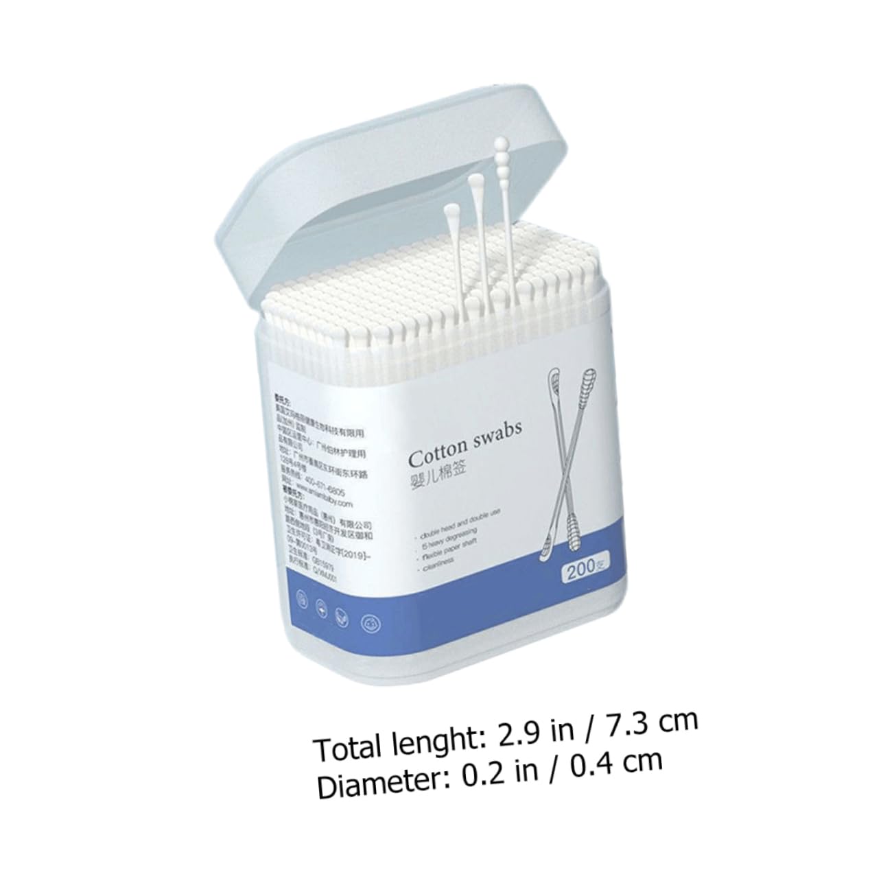 SOESFOUFU Baby Earwax Removal Kit 100 Pack Cotton Swabs Double-ended Scoop Spiral Heads Safe for Sensitive Ears