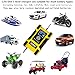 Foxsur 12-Amp 7-Stage Car Battery Charger for Wet/GEL/SLA/LiFePO4/Lead-Acid/AGM Batteries, 12V/ 24V Smart Battery Charger/Maintainer, for ATVs/Golf Cart/Motorcycle/Automobile/Marine etc Quick Charger