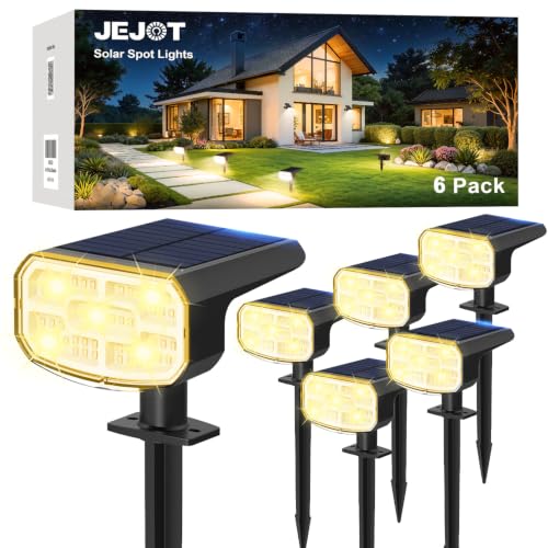 Image of JEJOT Solar Spot Lights Outdoor Waterproof, Solar Spotlights, 6 Pack