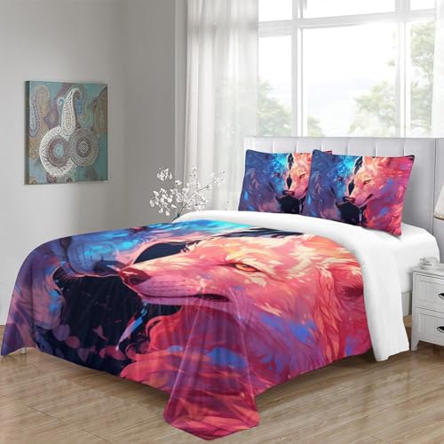 Housse de couette loup 3D avec fermeture éclair ado - 5