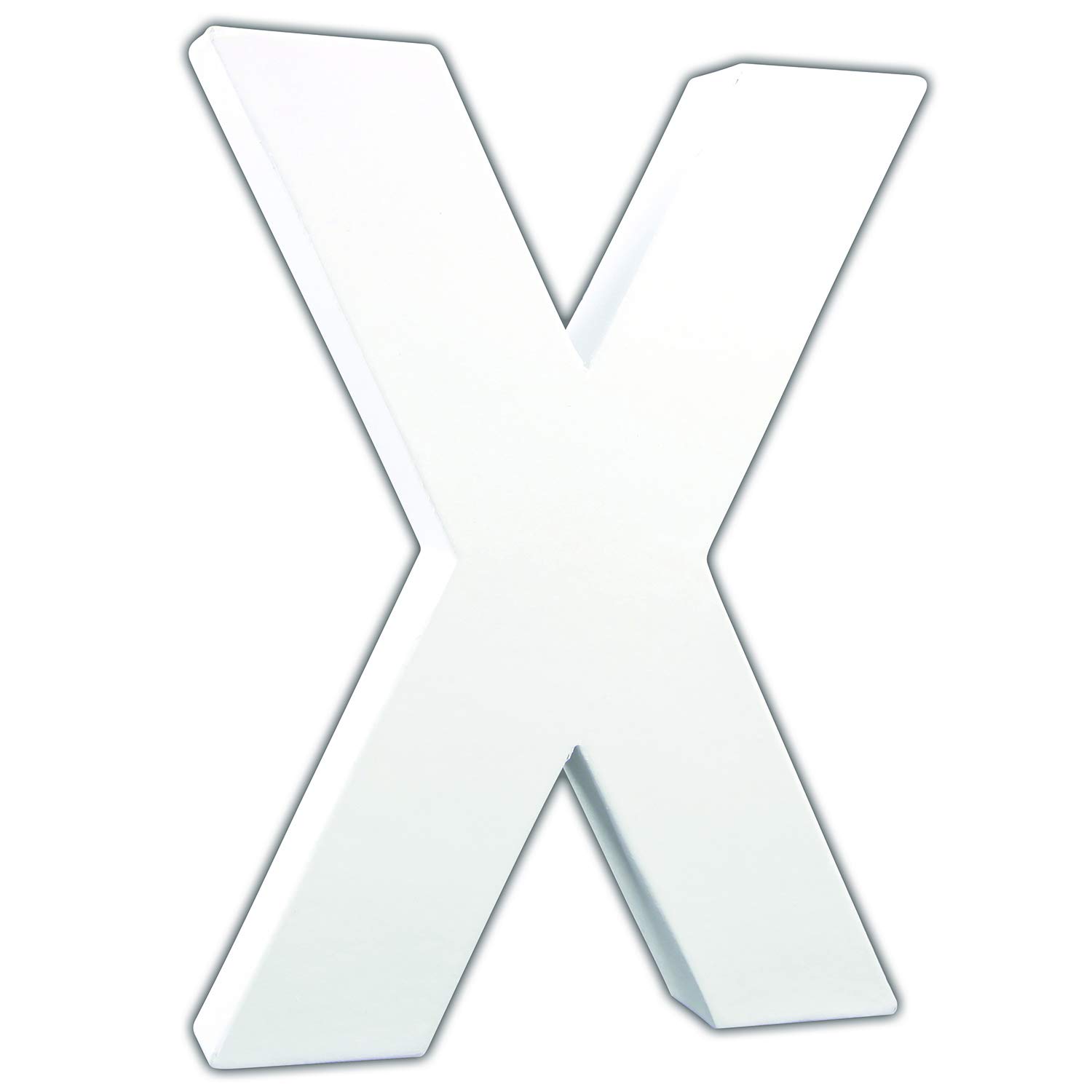 Décopatch AC723Cpack - Un Lot de 3 Supports en Papier Blanc mâché 3x16,5x20,5 cm, Lettre X