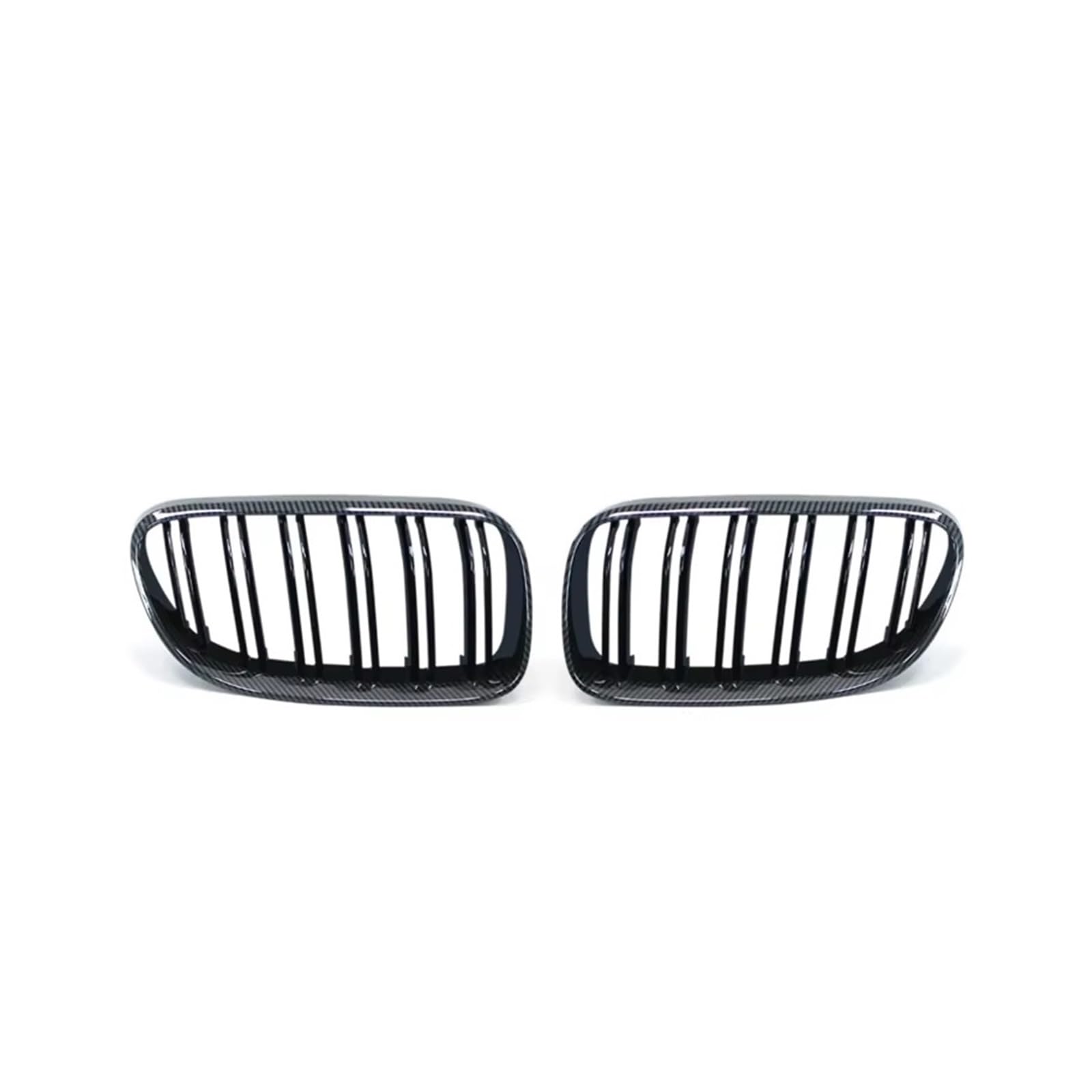 Grilles calandre avant BMW E92 E93 à double lamelles simples auto en ABS finition carbone - 5