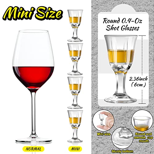 Chengu 12 Pieces Mini Size 0.4 Oz Shot Glasses Cordial Shot Glasses Clear Cordial Glasses Mini Wine Glasses Tequila Shot Glasses With Base Whiskey Shot Glass Set Spirit Glasses Cute Shot Glasses thumb #1