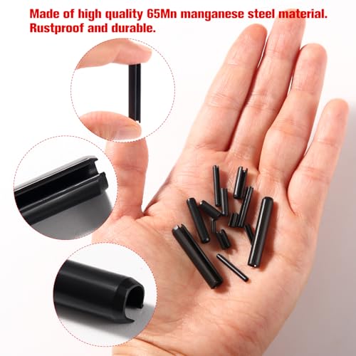 YIXISI 225 Stücke 13 Größen M1.5 / M2 / M2.5 / M3 / M4 / M5 / M6 Spannstifte Sortiment Kit, Schlitz Federstifte, Spannstift Hohlsplinte Sortiment Set, für Heimwerker Automobilreparatur