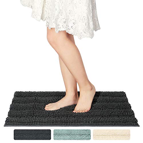 Bathroom Rug Mat Non Slip Grey Bath Mats for Bathroom Tub and Sink