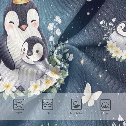 Cute Penguins Dark Blue Toddler Underwear, Cotton Underwear for Girls, 2T–8 Years3