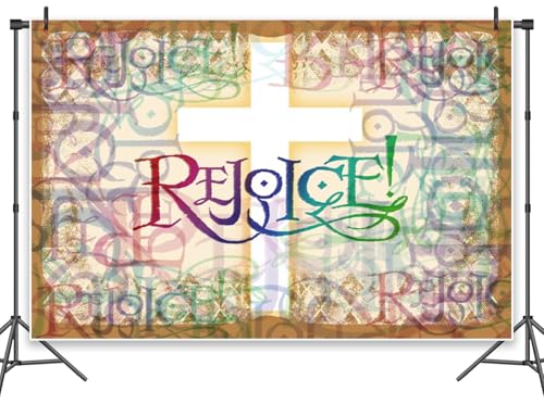 Leowefowa 6x4ft Vintage Jesus Christ Cross Backdrop Grunge Graffiti Stained Glass Christian Religious Easter Photography Backdrop Resurrection Church Events Background Photo Props Vinyl