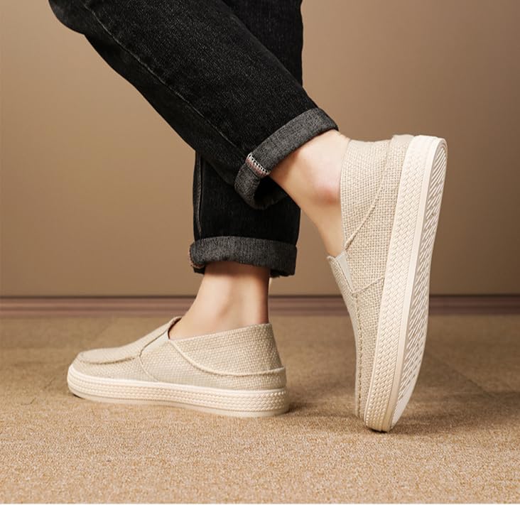 Men's Slip on Shoes, Casual Breathable Boat Sneakers with Arch Support Lightweight Mesh Beach Loafers for Driving Walking Skate3