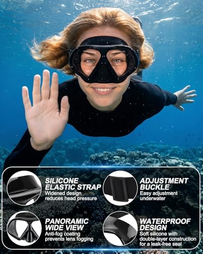 Aegend Swim Goggles with Nose Cover for Adults, Tempered Glass Mask miniatura 4