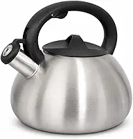 Chaleira com Apito 3 Litros Aço Inox para Fogão Cabo Ergonômico Saída de Vapor Água Chá Café Cozinha