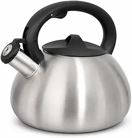 Chaleira com Apito 3 Litros Aço Inox para Fogão Cabo Ergonômico Saída de Vapor Água Chá Café Cozinha