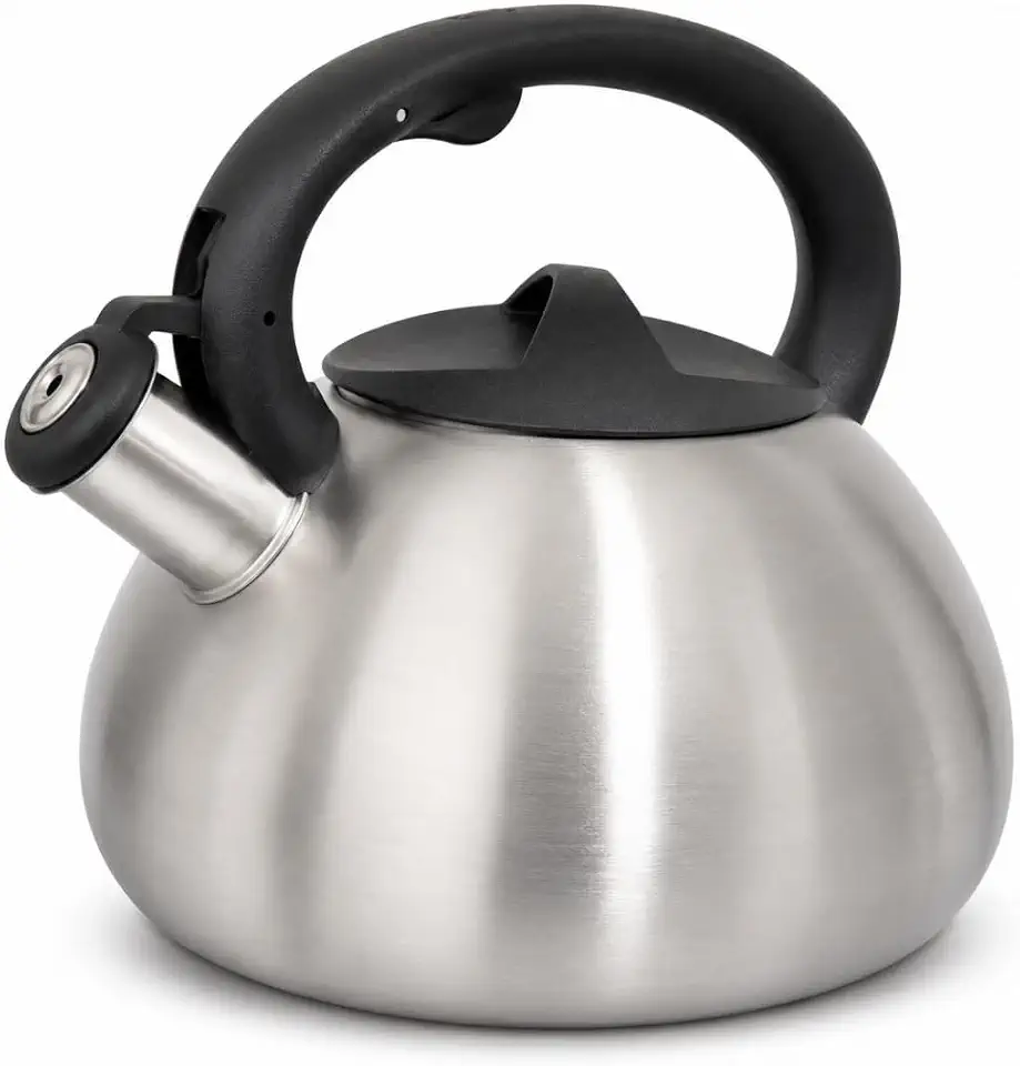 Chaleira com Apito 3 Litros Aço Inox para Fogão Cabo Ergonômico Saída de Vapor Água Chá Café Cozinha