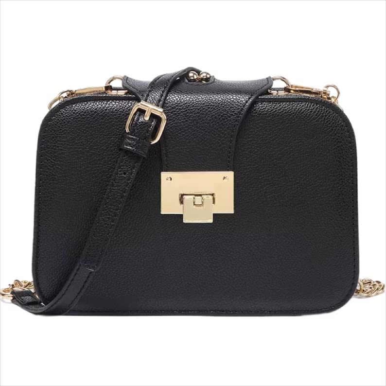 JUPA Place Small Crossbody Shoulder Handbag- Black Stylish Women's Shoulder Handbags with Adjustable Strap - Durable Clutch with Smooth Zipper - Black, Black, Small