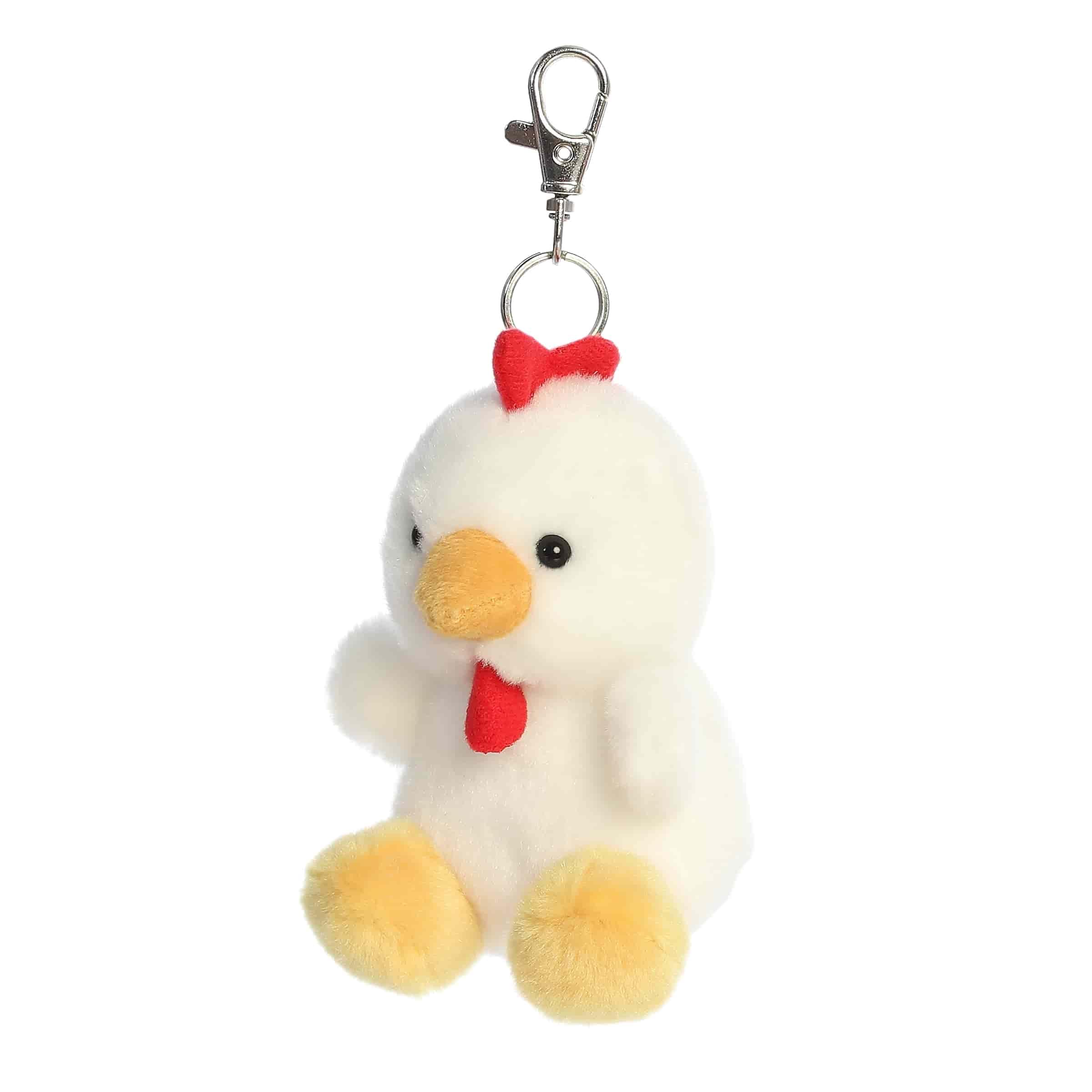Aurora Adorable Palm Pals Cooper Chicken Clip-On - Divertido peluche coleccionable para niños y adultos coleccionistas - Perfecto para decorar habitaciones y regalos de cumpleaños - Blanco 4 pulgadas