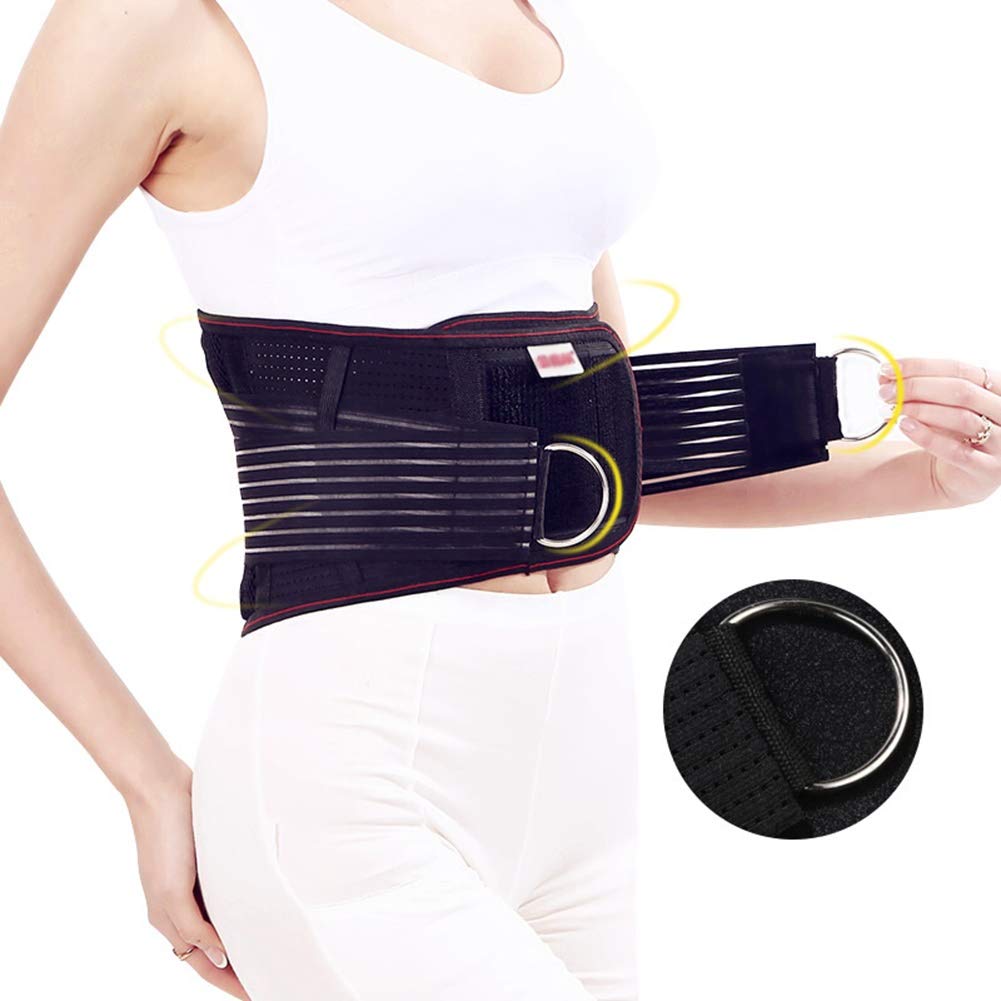 cinturón de soporte lumbar, Soporte ajustable for la parte inferior de espalda, terapia magnética autocalentamiento for hombres y mujeres, alivia el dolor estrés(XL)