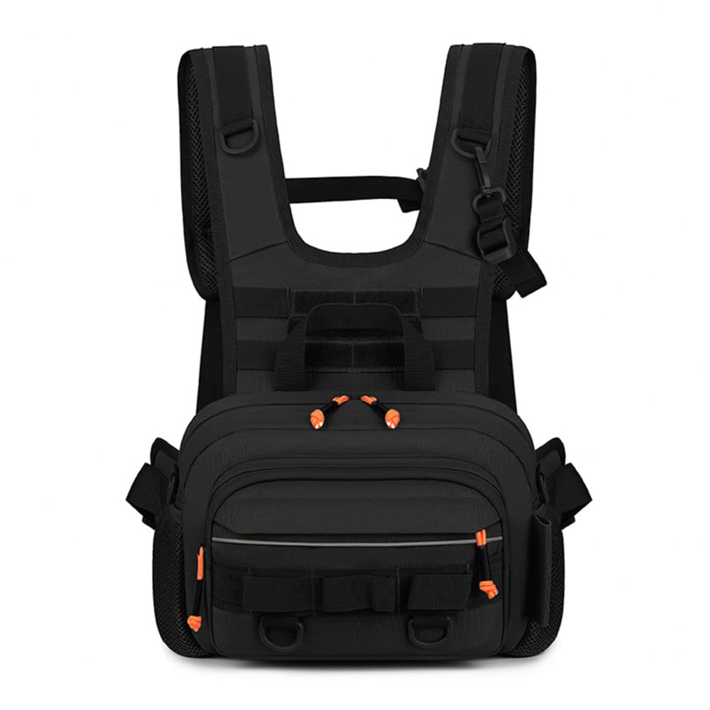 MiOYOOW Fishing Chest Pack, Waterproof Fly Fish Bag with Reflective Design for Men Women Outdoor Hunting Hiking