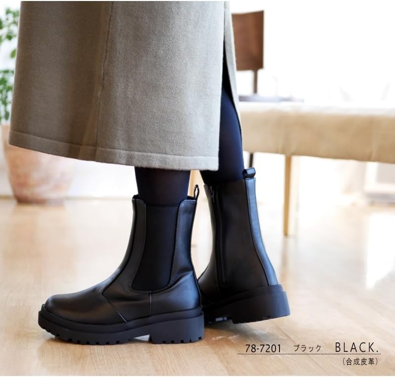 【完売必至】North Date ノースデイト サイドゴアブーツ ミドル丈 レディース Wグリップ スパイク 防滑 ビブラムソール 防寒 蓄熱保