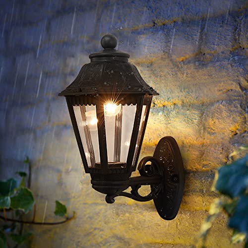 Applique murale extérieure noire E27 étanche pour jardin et terrasse