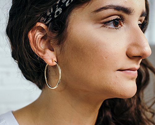Image of 14K Gold Classic Real Hoop Earrings, (2mm Tube)