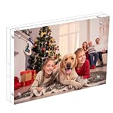 NIUBEE Acrylic Photo Frame 4x6 Gift Box Package, Clear Free Standing Desktop Double Sided Magnetic P