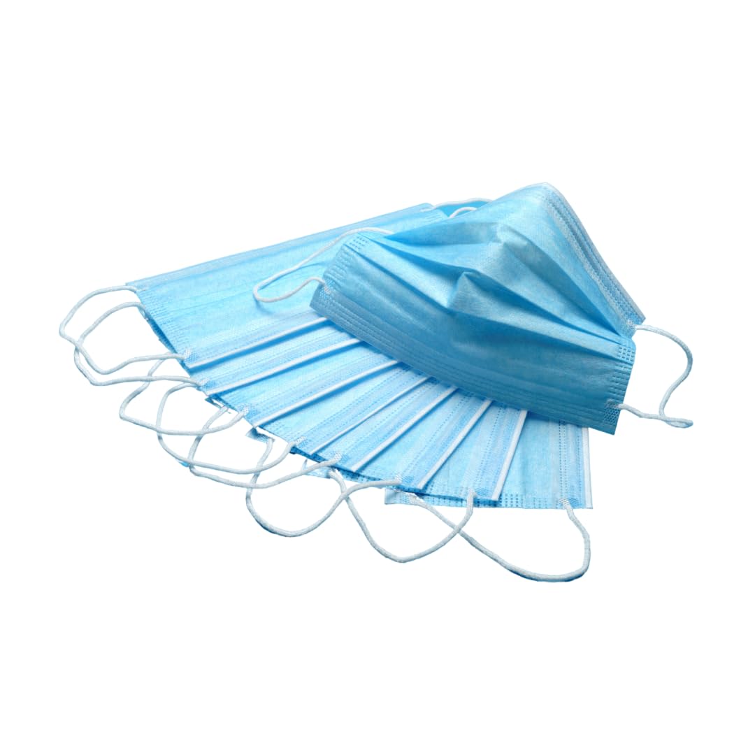 YASHTECH Disposable, 3-Ply, Protective Face Mask, Blue, Breathable and Confortable Masks for Home, School, Office and Outdoors, Pack of 50 Pcs