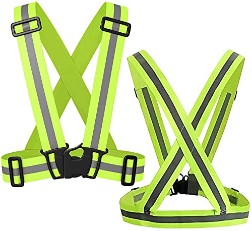 2Pcs Safe Reflective Safety Vest Visibility Vest Adjustable Straps Bright Vests For Work Signal Vest For Night Work Running Cycling