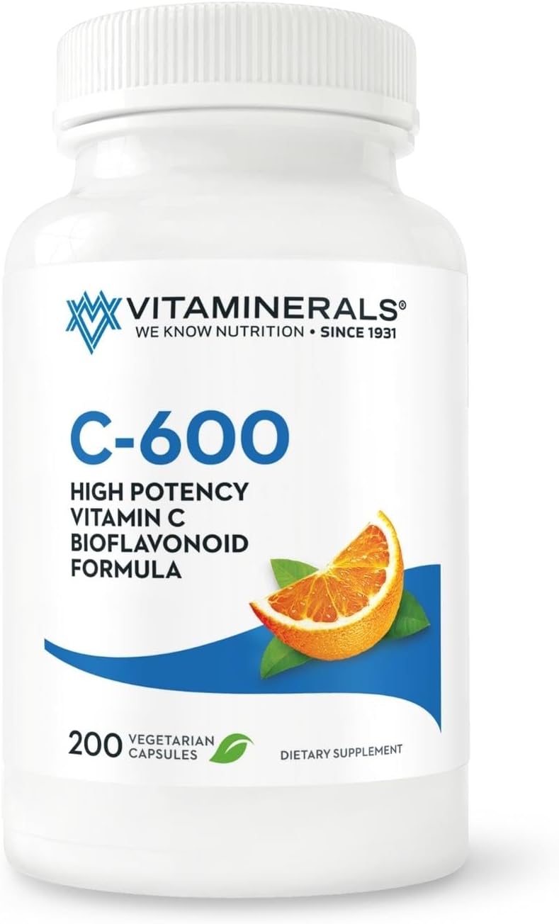 Vitaminerals™ Vitamin C-600® Antioxidant Support 600 mg Vitamin C, with Bioflavanoids – 200 Veggie Caps