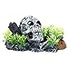 Gadpiparty Halloween Decorations Fish Tank Skull Ornament Aquarium Skull Decor Fish Tank Rockery Landscape Ornament Fish Tank Rock Cave Landscape for Small Fish Shrimp Reptile Halloween Decor