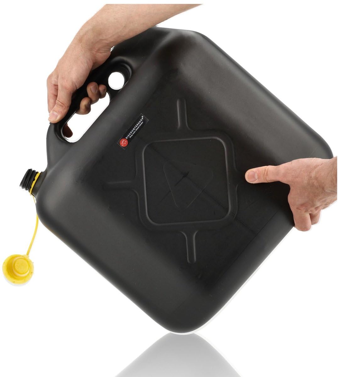 Jerrycan 20L + 10L Noir - Lot de 2 - Bidons de Carburant Plastique Homologués UN-avec Entonnoir, Bec Verseur et Tuyau de Remplissage - Pour Essence, Diesel et Eau