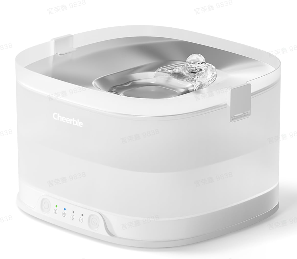 Cheerble Pumpless Dog Water Elfin Fountain, Wireless Pet Fountain Battery Operated, 4L/135 oz D1 Pro Automatic Water Dispenser for Dogs MagDrive™ Technology Stainless Steel Tray, No Cleaning Hassle