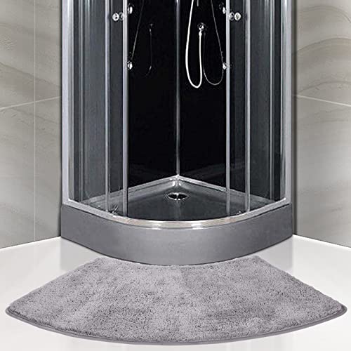 EUPXRHY Duschvorleger Eckdusche, Gebogene Duschmatte Super Saugfähig Mikrofaser, 45 * 110cm...