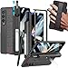 NINKI Compatible Magnetic Case for Samsung Galaxy Z Fold 4 Case with S Pen Holder & Strap,[Hinge Protection] [Screen Protector] Carbon Fiber Case for Samsung Z Fold 4 Case Kickstand,Galaxy Fold 4 Case