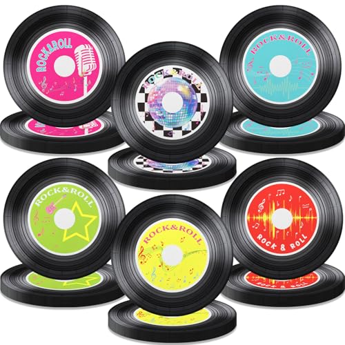 APUXXJUPA Lot de 60 assiettes CD de 23 cm pour disque de rock rétro des années 1950 pour...