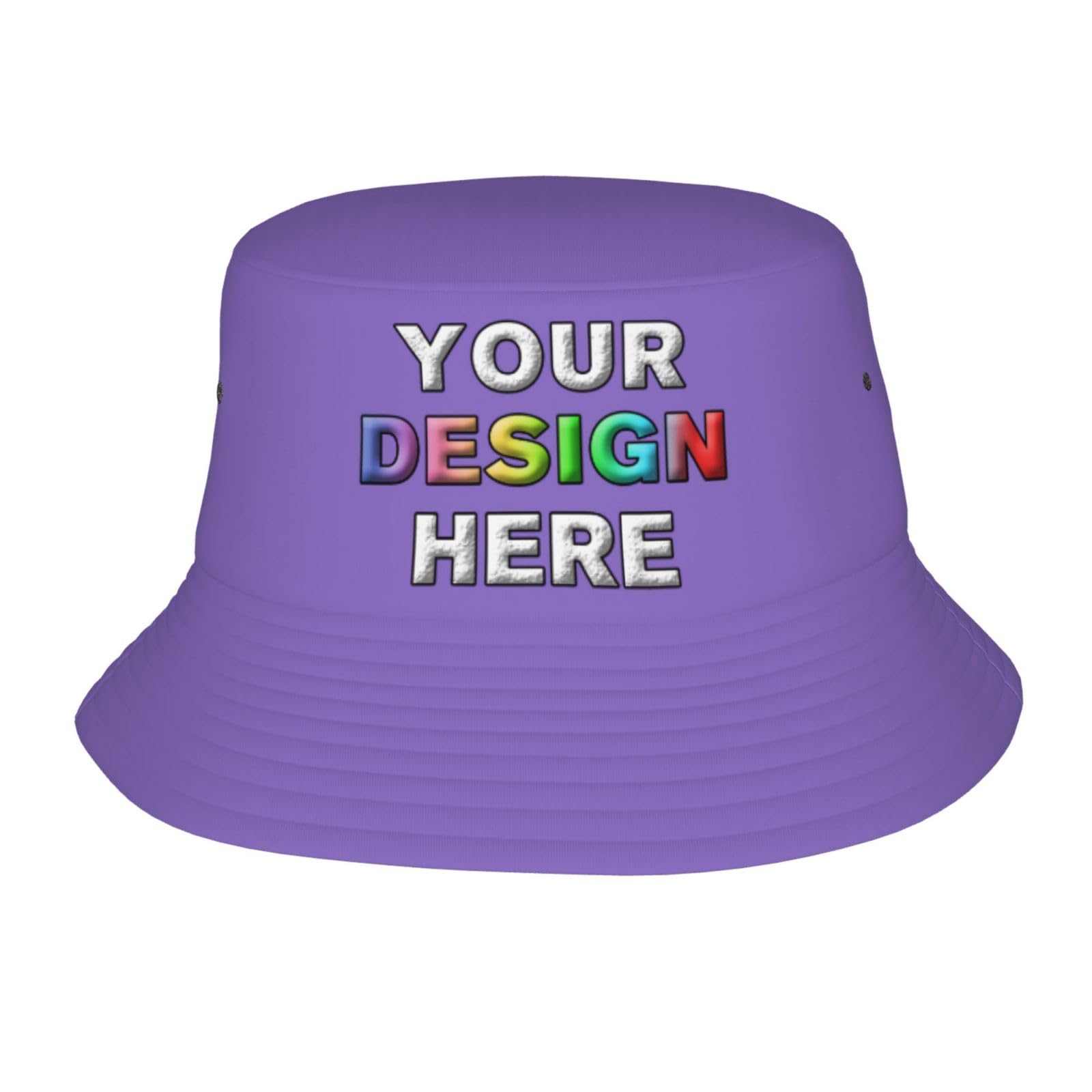Custom Bucket Hats for Men Personalized Bucket Hat Your Design Here?Custom Bucket Hat Outdoor Travel Cap Light Purple Bucket Hats
