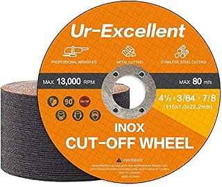 Ur-Excellent 115mm Cut Off Wheels 50-Pack, Metal and Stainless Steel Cutting Wheel, 1.2mm Thin Metal Cutting Discs for Angle Grinder