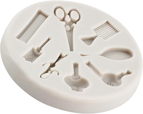 Miniatura 8 de MINFEIDMS Herramientas de maquillaje, diseño de fondant, moldes para tartas, tijeras para el cabello, molde de silicona para decoración de pasteles,
