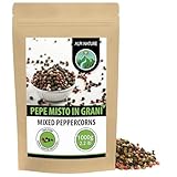 Origine naturale: I nostri grani di pepe provengono da coltivazioni che privilegiano la purezza, assicurando che ogni ingrediente soddisfi i più elevati standard qualitativi.